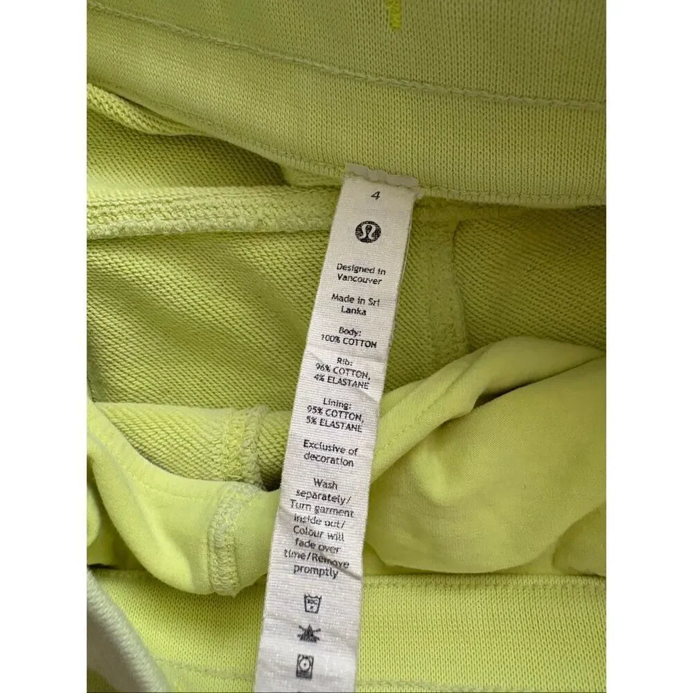 Lululemon Scuba High-Rise French Terry Jogger Neon Highlight Yellow Womens 4